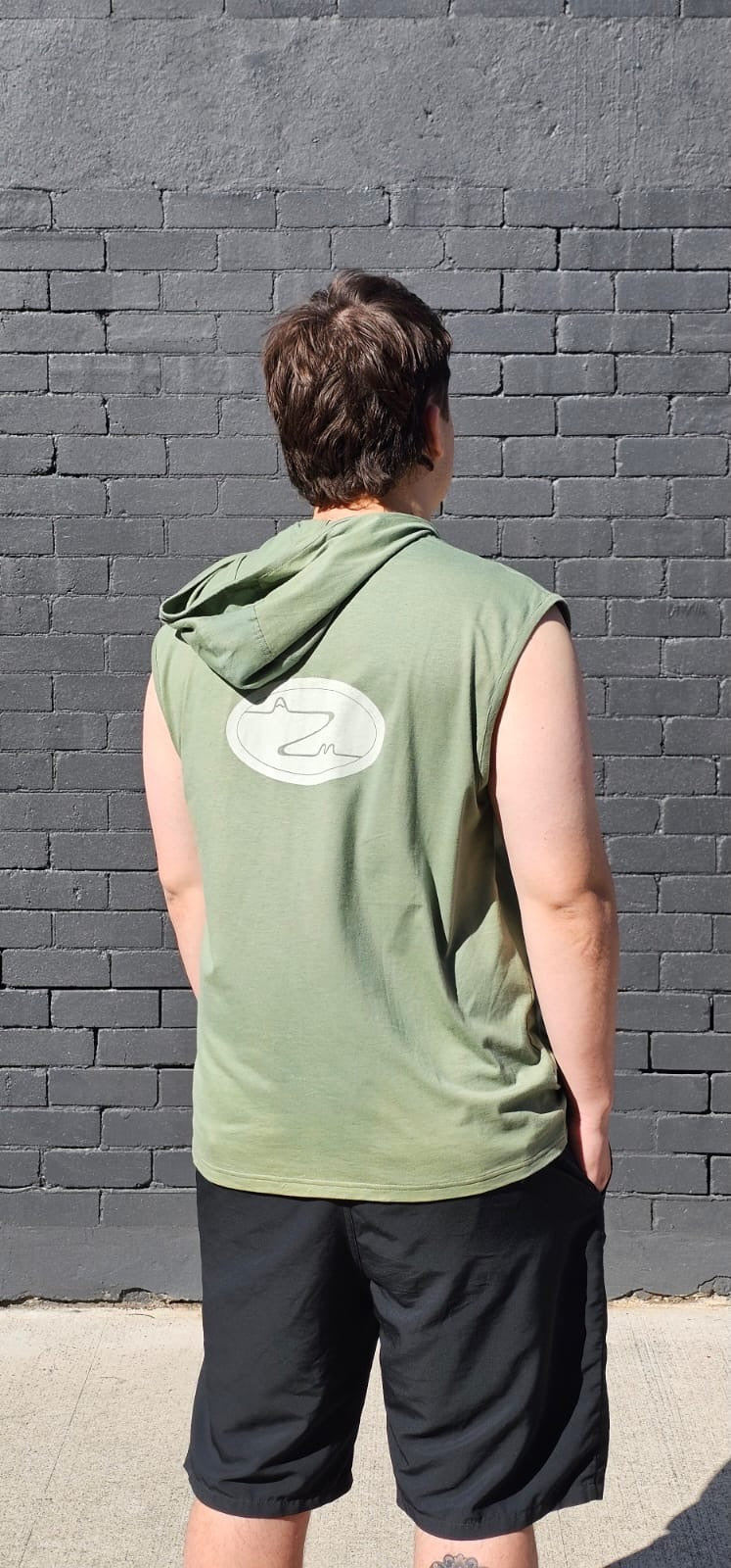 AZM Cut-Off Sleeve Hoodie