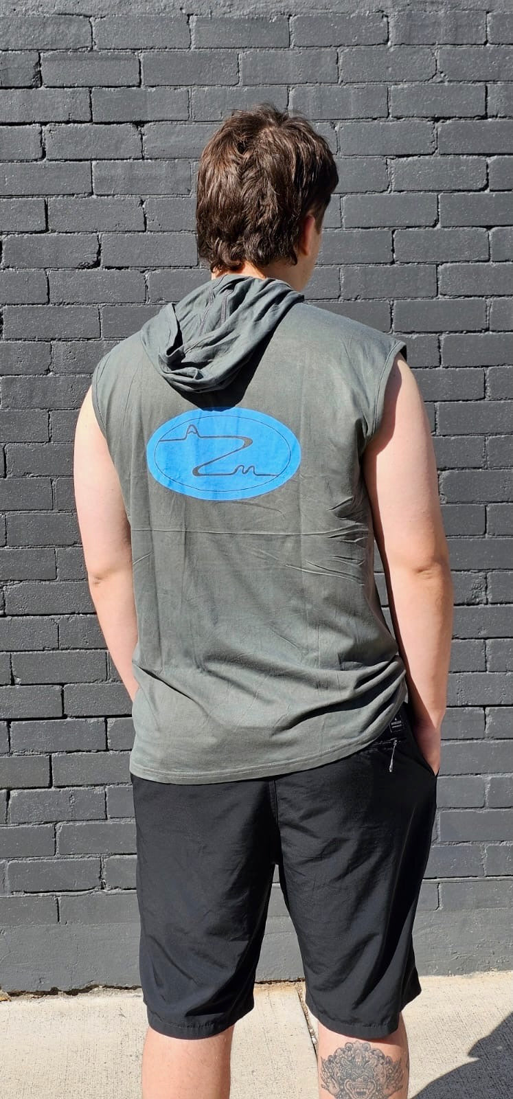 AZM Cut-Off Sleeve Hoodie